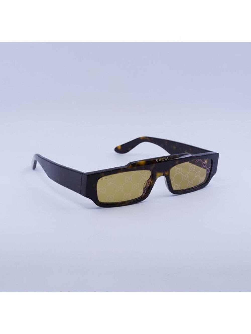 Gucci GG1592S 002 Sunglasses Havana Rectangle Frame, Yellow with Pattern Lenses - Picture 9 of 11